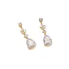 Pendientes de Gota de Agua con Forma de Pera de Venta Caliente Transfronterizos, Versátiles, Simples, Elegantes, Modernos, Banquete de Boda, Estilo de Lujo Ligero, Pendientes de Pétalo