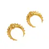 Europa y Estados Unidos populares transfronterizos simples aretes de cuerno de luna acero inoxidable chapado en oro de 18 quilates aretes alto sentido de diseño venta al por mayor