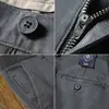 Pantalones de algodón sarga gruesa de alta gama para hombre, suaves y elásticos, con textura, para otoño e invierno, lavados, rectos, de estilo business casual