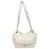 Moderna bolsa de mano pequeña estilo CC con patrón de diamantes brillante, nueva para otoño 2026, para mujer, con cadena, de un solo hombro, bandolera
