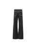 Jeans Geniales de Mezclilla Negra con Bordado de Espinas Retro Americano para Hombres y Mujeres, Pantalones de Pierna Ancha Sueltos Casuales, Corte Limpio, Acampanados