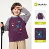 Camiseta de algodón puro de Dudu, nuevos tops de otoño para niños, camisetas básicas para niñas, ropa de otoño, ropa elegante de primavera y otoño para niños