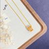 Jinyan Gold Shop Mesmo Estilo Ouro Areia Acessórios DIY Diamante Cabana Passepartout Pingente Colar Corrente Clavicular Elegante Brilhante