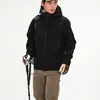 Chaqueta Softshell Suave para Exteriores, Gruesa, Tres Pruebas, para Pareja, Forro Polar Compuesto Otoño e Invierno, Marca de Tendencia Estilo Montaña Unisex para Senderismo