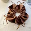 Goma para el pelo con lazo y estampado de leopardo retro para mujer, estilo coreano, ligera y esponjosa, versátil para el uso diario, liga para el pelo, accesorio para el pelo