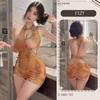 Meinaer Lingerie Sexy Puro Desejo Peito Vazado Revelador Cheongsam Provocante Transparente Uniforme Sedutor Roupa de Dormir Costas Nuas Estilo Abstinência