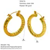 Pendientes Huecos de Círculo en Acero Inoxidable Chapado en Oro de 18 Quilates, Europeos y Americanos Transfronterizos para Mujer, Pendientes de Acero de Titanio Exagerados de Alta Gama al por Mayor