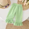Calça Feminina Casual para Casa, Estilo Floresta Fina Coreana Versátil, Solta, Xadrez, Cintura Elástica, Comprimento Nove Pontos, Pode Ser Usada Fora