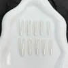 Uñas postizas transparentes y delicadas estilo ojo de gato, con baño electroplateado blanco, suaves y brillantes, estilo coreano, disponibles para venta al por mayor, 30 piezas de uñas