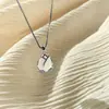 Colar Bud de calcedônia branca simulada feminino nicho verão amigas corrente clavícula moda pequeno fresco pingente tulipa