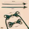 Botones de Rana Qipao Cola Larga Mariposa Cuentas Doradas Botones Estilo Chino Cuentas de Jade Botones con Borla Hecho a Mano Nuevo Estilo Chino Hanfu