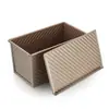 Venta al por mayor del fabricante Caja rectangular de cartón corrugado dorada para pan tostado con tapa 450g Antiadherente Molde para hornear pasteles