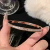 Pulsera de Acero de Titanio para Mujer, Pulsera de Pareja de Circonita de Alta Gama, Anillo Sencillo de Lujo Ligero con Incrustación de Diamante, Nueva Pulsera Versátil