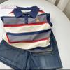 2024 Estilo coreano Estilo extranjero Sin mangas Ropa exterior Guapo Polo para niños Traje de bebé para niños Traje de verano Conjunto de dos piezas
