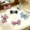 Pinza para el pelo de lazo para mujer, pinza de resorte de alta gama, tela a cuadros, estilo femenino, pinza para moño en la parte trasera de la cabeza, accesorio para el cabello