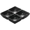 Plato Pequeño de Melamina para Postre o Snack, Plato de Plástico para Salsas para Untar, Dividido en Dos, Tres o Cuatro Compartimentos, Plato para Sabores