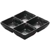 Kaibo Ya melamina Negro dos o tres o cuatro compartimentos plato para condimentos salsas para mojar imitación porcelana restaurante de hot pot plato pequeño plástico Comercial