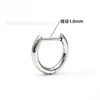 Brincos de pino reto com argola em D de liga de titânio Fengtai F136, joias de argola lisa com fecho D para orelha, joias para piercing corporal