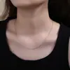 Colar de corda de cânhamo em prata de lei S925 estilo coreano minimalista versátil para homens e mulheres corrente de clavícula torcida em prata de lei ouro 18K atacado