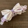 Elegante pinza para el pelo con lazo en la nuca, pequeña pinza tipo banana de malla de encaje estilo Chanel, pinza negra para peinado semi-recogido para mujer
