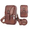 Nova Bolsa para Celular de Couro de Vaca de Primeira Camada para Homens, Estojo para Celular de Cinto, Bolsa Transversal Multifuncional, Pequena Bolsa Suspensa Impermeável de Couro Genuíno