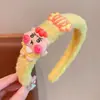 Novo Aro de Cabelo Fofo de Desenho Animado Infantil com Pelo Fofo Grampo de Cabelo de Pelúcia Doce Menininha Bebê Urso Morango Fivela de Cabeça Antiderrapante