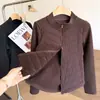 ¡Mismo estilo que la serie LU! Otoño e Invierno Adelgazante Relleno de Lana Cálido Forro Polar Patchwork Cuello Alto Algodón Chaqueta Abrigo Mujer