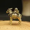 Latão Puro Huatuo Viaja Pelo Mundo Envio de Burro Decoração de Casa Animal de Chá Artesanato para Mesa de Escritório Pequenos Enfeites