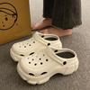 Zapatos de Cueva Famosos de Internet para Mujer Verano Ropa de Abrigo Sandalias Explosivas Suela Gruesa Punta Cerrada Playa Dos Formas de Usar Zapatos de Jardín EVA para Mujer