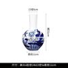 Jarrón de cerámica Jingdezhen, jarrón de cerámica con loto en relieve pintado a mano, adornos decorativos de cerámica, jarrón chino hidropónico