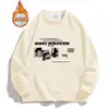 Moletom com gola careca e forro de fleece para outono e inverno, estilo anime americano, peso pesado, corte solto, peça interna moderna, blusa de manga longa para homens