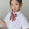 Nova Camisa Social Estilo Coreano Listrada Estampada Uniforme Escolar Primário com Gravata Borboleta para Meninas Performance Moda Gravata Borboleta