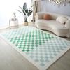 Alfombra de imitación de cachemira con diseño de cuadros para sala de estar, sencilla, marroquí, en blanco y negro, para mesa de centro, manta de noche popular en Internet para el hogar, tapete para ventana salediza.