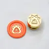 Carimbo de lacre de cera mini de cobre com cabeça de desenho animado de 15mm, design de menina fofa, para diários, envelopes e presentes, gato preto