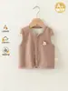 Nuevo chaleco infantil elegante, forrado de forro polar, engrosado, cálido, adecuado para usar al aire libre en otoño e invierno, disponible para niños y niñas, chaleco estilo cárdigan, en stock para venta al por mayor