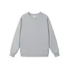 Sudadera Pesada de Cuello Redondo Talla Europea 320g Transfronteriza para Hombres y Mujeres, Hombro Caído Ajuste Holgado Color Sólido Estilo Básico Top de Manga Larga para Parejas