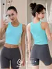Chaleco de yoga con tirantes anchos en I personalizados, sujetador deportivo absorbente de impactos, sin mangas con almohadillas en el pecho, top de fitness, sujetador para mujer
