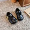Zapatos de cuero versátiles estilo bosque retro para niñas, nueva colección primavera/otoño 2026, punta poco profunda, planos de suela blanda, zapatos Mary Jane de princesa para niñas pequeñas