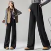 Ropa exterior nueva de otoño de corte holgado para mujeres embarazadas, traje estilo Yamamoto de capa de aire, pantalones de pierna ancha, versión coreana con cintura con cordón, pantalones de maternidad versátiles