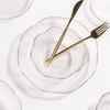 Escandinavo Creativo Celebridad de Internet Tazón con Borde Dorado Lenguaje de las Flores Tazón de Vidrio Transparente Set de Vajilla para el Hogar Plato para Ensalada de Frutas Estilo Ins