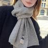 Bufanda de Lana Bordada de Perro con Orejas Plegables de Color Sólido para Hombres y Mujeres, Calentador de Cuello Versátil de Punto Cálido y a Prueba de Frío de Color Sólido