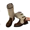 Botas Western Cowboy Retrô Patchwork com Solado Grosso para Mulheres, Novas Botas de Cavaleiro de Cano Alto 2026, Botas Longas Acima do Joelho