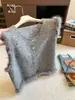 Chaleco de Punto Esponjoso Estilo Coreano Suave para Mujer Sin Mangas 2026 Otoño Cuello Redondo Cardigan de Botones Versátil Chal de Temperamento