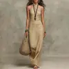 Novedades de Ropa para Mujer Verano 2026: Vestido Francés de Lujo y Sofisticado, Ajustado a la Cintura que Ceñe el Cuerpo, Color Sólido, Cuello Halter, Vestido Largo