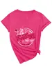 Camiseta de Verano de Manga Corta con Cuello en V para Mujer de Tallas Grandes (100 kg), con Diseño y Estampado Únicos, Top Adelgazante