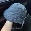 Chapéu de Pescador Xadrez Estilo Coreano para Mulheres, Chapéu Balde para Proteção Solar de Verão, Versátil, Afina o Rosto, com Laço, Chapéu Dobrável