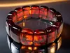 Versátil Pulseira de Âmbar Sangue Âmbar Contas Redondas de Âmbar Sangue Pulseira de Círculo Único Unissex Âmbar Cera de Mel Âmbar Sangue