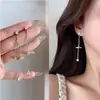 Design de Luxo Acessível de Alta Qualidade Brincos Longos Finos e Exquisitos de Zircônia Novo Estilo 2025 Brincos da Moda Tendência
