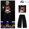 Ropa de Baile Jazz para Niñas Hip-Hop Niña Jazz Danza del Ombligo Ropa de Performance para Pasarela Niños Hip-Hop Pantalones Plateados