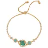 Set de Pulsera, Pendientes y Collar de Zirconia con Baño de Oro Real de 18 Quilates Cadena para Clavícula de Moda Lujo Accesible Collar de Gama Alta